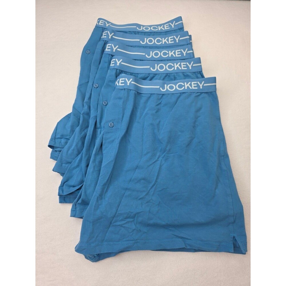 Jockey Men's Cotton Stretch Boxers Pack Of 5 Blue Size 2XL BE-3825